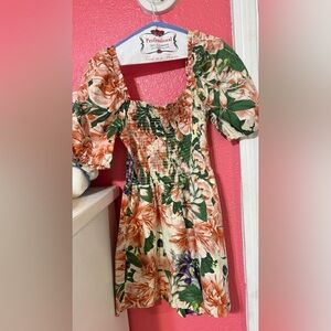 H&M Floral Romper with Orange and Green